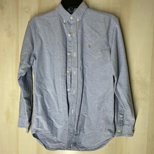 Ralph Lauren boys blue chambray long sleeve button front‎ shirt, size 16